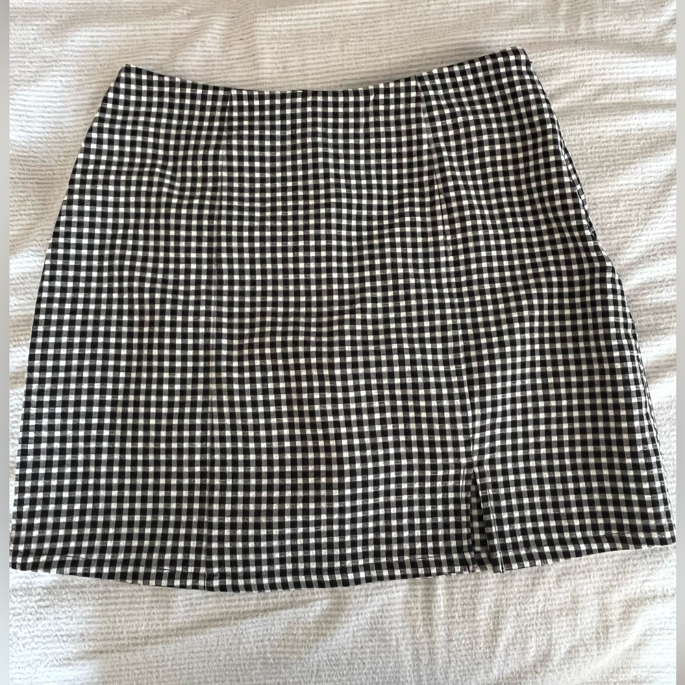 Black and White Checkered Mini Skirt